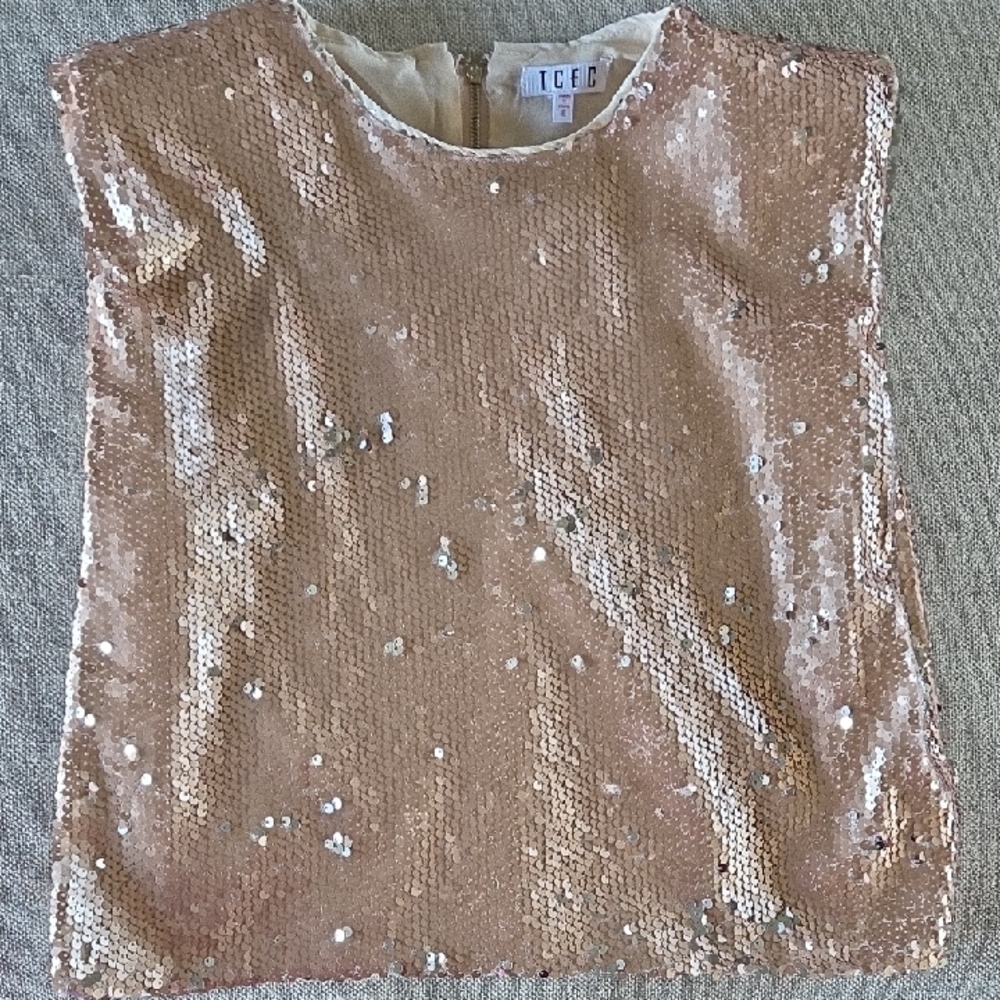 TCEC Sequin Blouse in Rose Gold